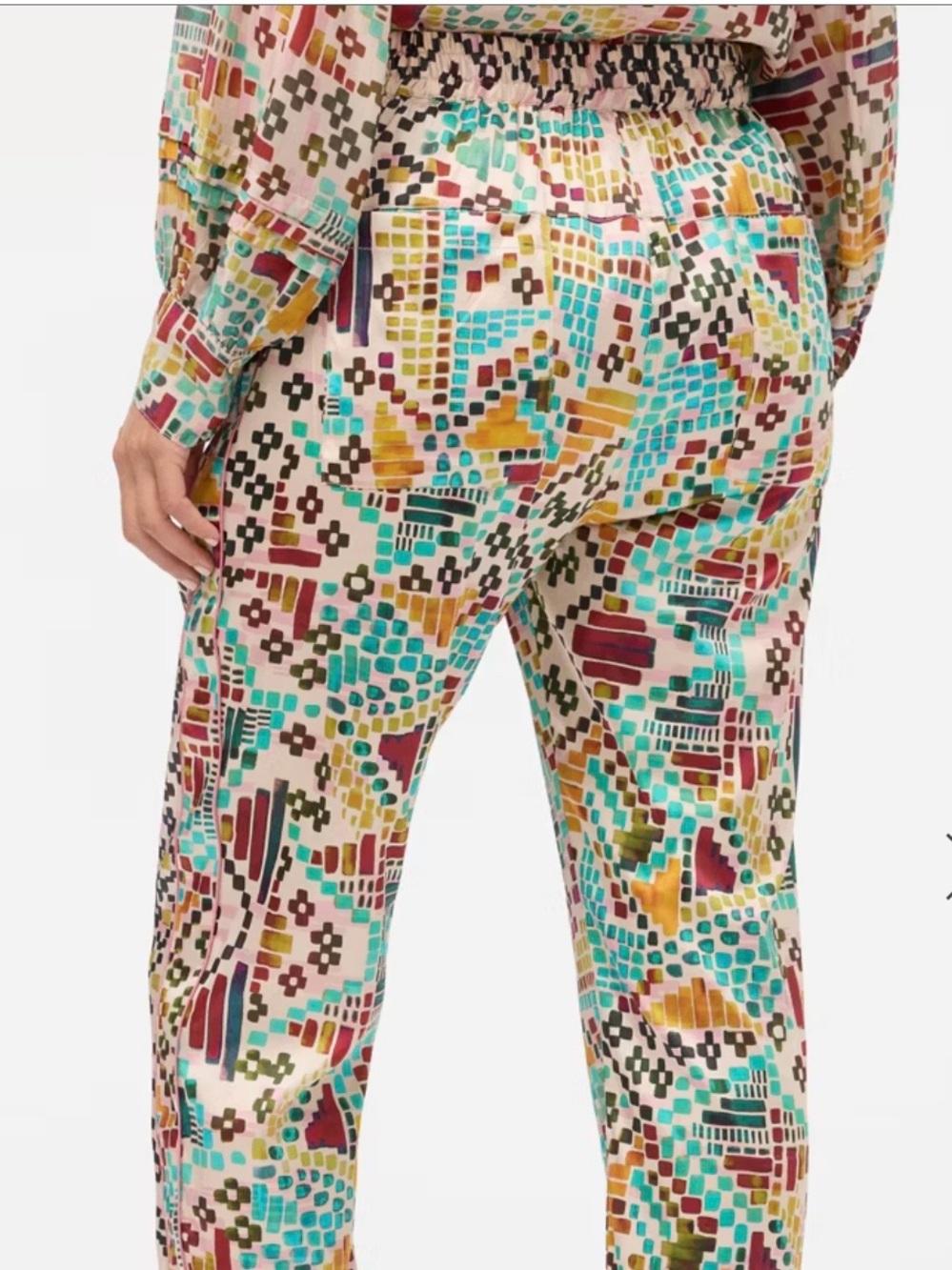 Johnny Was Genora Paneled Jogger pants in a vibrant mosaic print size large